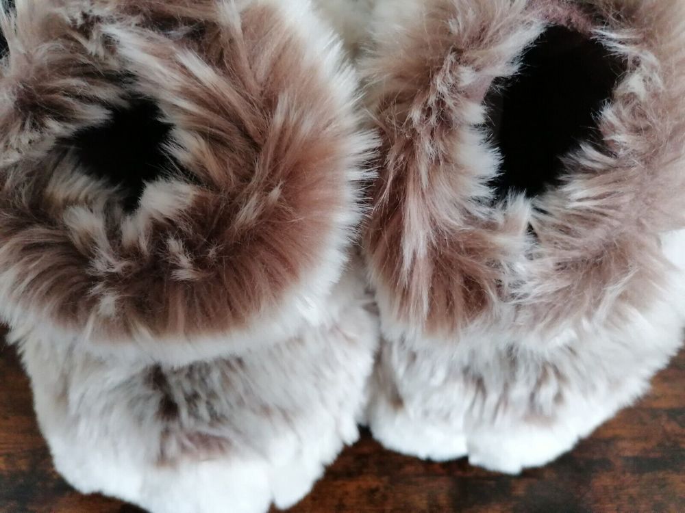 John Lewis Boy Toddler Slippers Size 9 Fury Bear Paws With Claws Strip Fasten - Picture 5 of 10